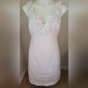 Lilly Pulitzer Cotton Nylon Paisley Lace Ruffle Dress